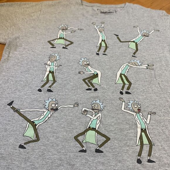 Rick and Morty AdultSwim Cotton/poly blend Gray T shirt size M - Picture 3 of 8